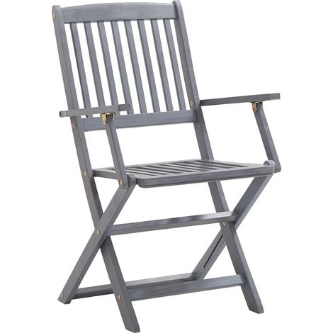 INLIFE Chaises pliables d'extérieur 8 pcs Bois d'acacia solide (1/5)