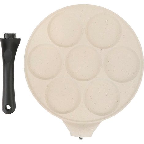 Poêle à crêpes antiadhésive en alliage d'aluminium haute efficacité avec poignée ergonomique, poêle à œufs pour hamburgers et petit-déjeuner (1/4)