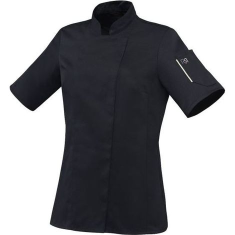 Veste de cuisine femme manches courtes Robur Unera polycoton Noir L.