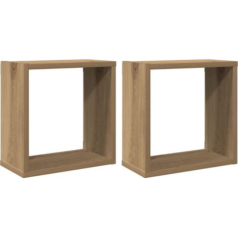 Mensole Parete a Cubo 2 pz Artigianale 30x15x30 cm Truciolato vidaXL