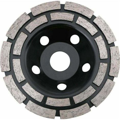 Disque Diamant, Diamant à Meuler Béton 125 x 22,2 mm Double Rangée, Meule Diamantée Universelle pour Poncer Béton, Pierre, Granit Chape, Maçonnerie, Usage Universel (1/4)
