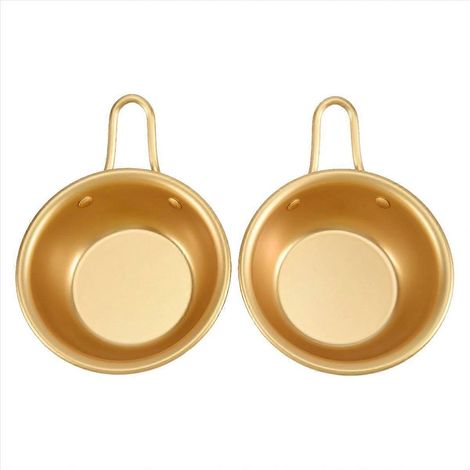 Lot de 2 bols en aluminium pour makgeolli (vin de riz coréen cru) (1/5)