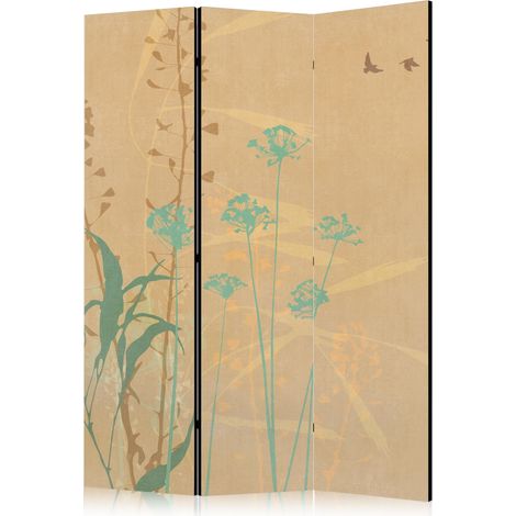 Paravent décoratif artgeist Herbes Sunset doré 135x172 cm