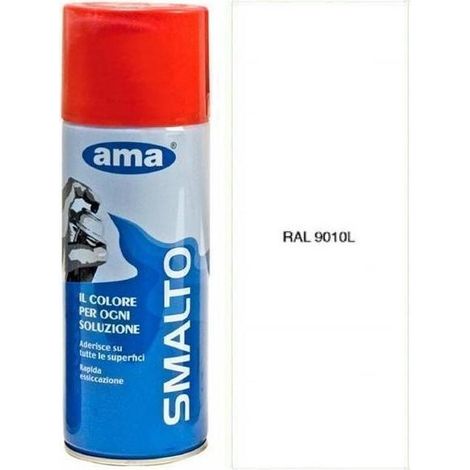 Peinture aérosol RAL 9010L, émail acrylique, 400 ml 61486