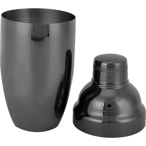 Eleganter Cocktailshaker aus Edelstahl, schwarzes Baraccessoire (1/5)