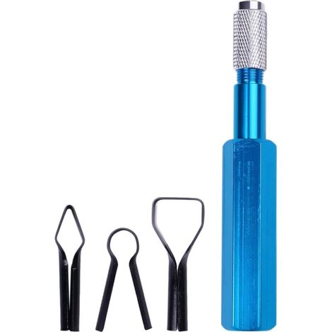 Taglierina per pavimenti in lega di alluminio con 3 lame intercambiabili per la saldatura di pavimenti in vinile PVC e la levigatura degli angoli (blu) (1/4)