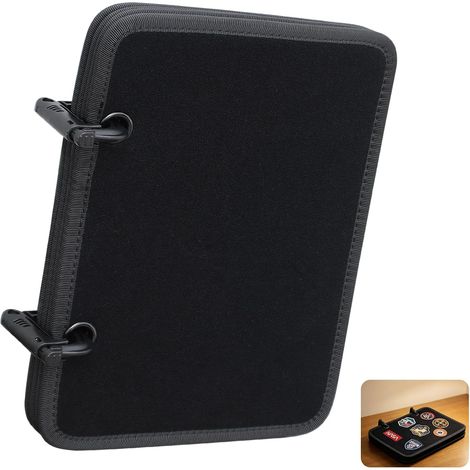 Lot de 4 Panneau Tactique Tableau Scratch Pour Ecusson Patch Militaire, 18x27cm Support Rangement Présentoir Avec Œillets Et 2 Anneaux D, En Livre, Noir (1/5)