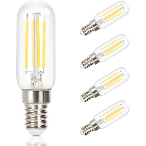 GBLY 4 pezzi LED E14 lampada vintage - T25 bianco caldo filamento lampadina Edison 2700K 4W bianco caldo lampadina retrò vetro antico lampada a risparmio energetico per casa hotel bar caffè