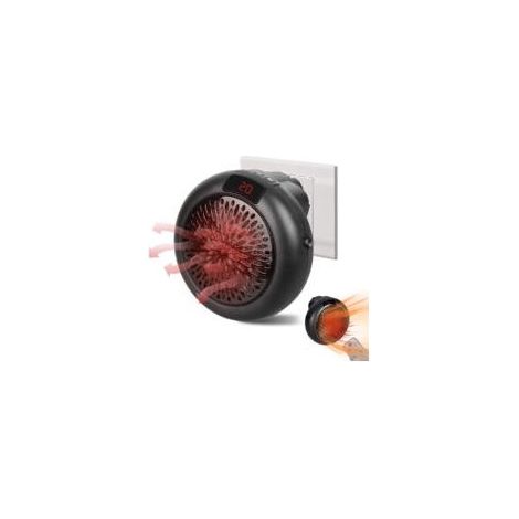 Mini radiateur portable, 900 W, en céramique, thermostat réglable, mini radiateur électrique d'appoint en céramique avec télécommande (noir) (1/5)
