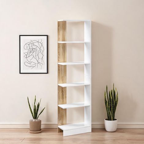 Bibliothèque blanc en bois 45 x 21 x 170 cm (1/5)