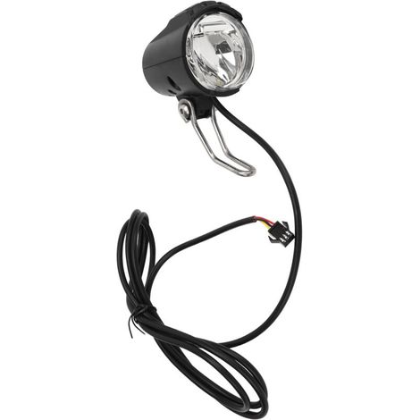 Phare avant vélo LED 2.4W étanche IPX4, haute luminosité pour conduite nocturne, compatible 12V-60V.