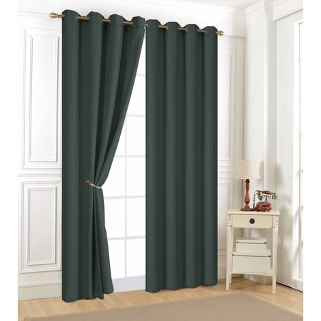 Lot de 2 rideaux occultants  140 x 240 cm Noir