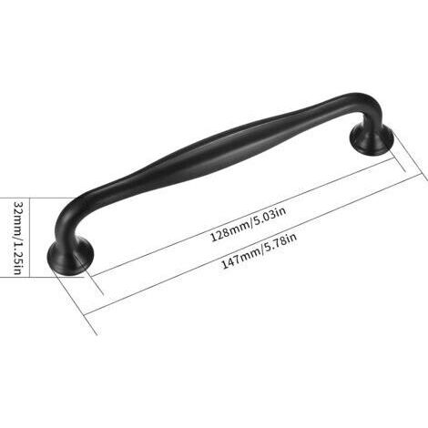 NALOOKAMIC 20 Pièces Poignées de Cuisine 128 mm, Poignées de Meubles Boires, Poignées de Porte de Placard, Boutons Poignées Armoire, Poignées en Alliage Aluminium avec Vis, Poignées de Meubles de Cui (1/4)