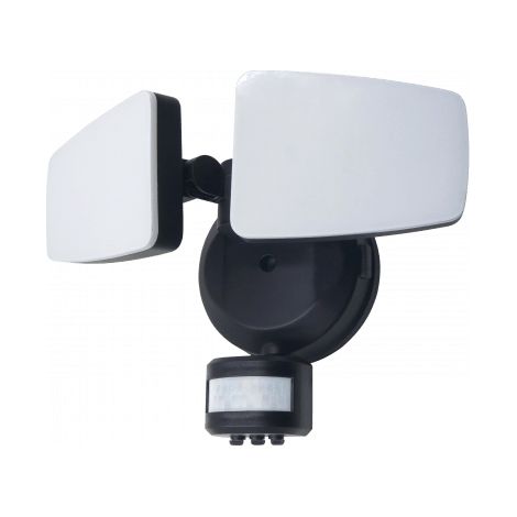 Projecteur LED double PIR CCT 2x12W IP54 Ecolight Noir (1/5)