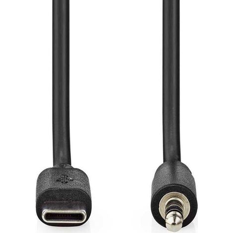 Adaptador usb c usb 20 usb c macho macho de 35 mm 100m redondo niquelado pvc negro caja