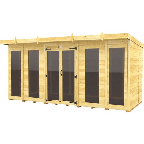 14 x 8 Pent Summer House (Full Height Window)
