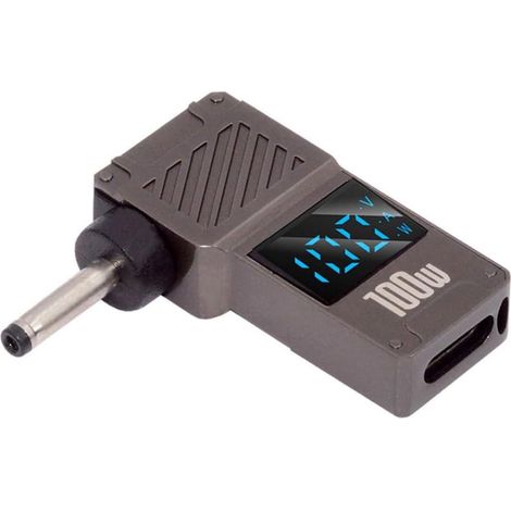 Adaptateur d'alimentation 20 V 5 A PD 65 W pour Ordinateur Portable, Affichage LED Intelligent USB-C Type-C, entrée vers Sortie 100 W, Prise Jack CC 3,0 x 1,1 mm (1/5)