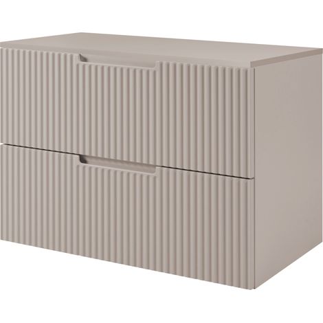Meuble sous vasque suspendu avec plan VENA cachemire 80 cm (1/5)
