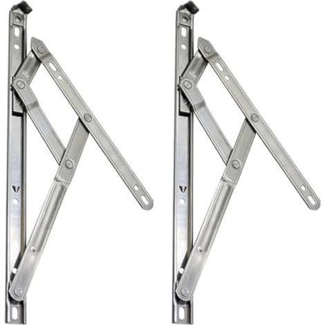Kit de charnières de fenêtre de 8 pouces, charnières à friction universelles en acier inoxydable, hauteur d'empilement de 15 mm, support de fenêtre pour chambre, cuisine, bureau (1 paire) (1/5)