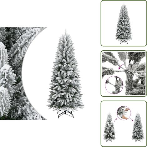 The Living Store Künstlicher Weihnachtsbaum Beschneit 210 cm PVC&PE - Künstlicher Baum (1/5)