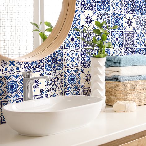 Stickers muraux - Sticker Mural Carrelage adhésif Cuisine Salle de Bain - 9 STICKERS CARRELAGES ARPINO - 9stickers10x10cm (1/5)