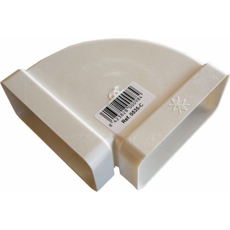 FPLUS codo rectang.horiz. 90º 110mm. , Codo horizontal a 90 grados para unión con tubo rígido rectangular de 110 mm.x55mm.fabricado en PVC para la salida de humos de la campana de