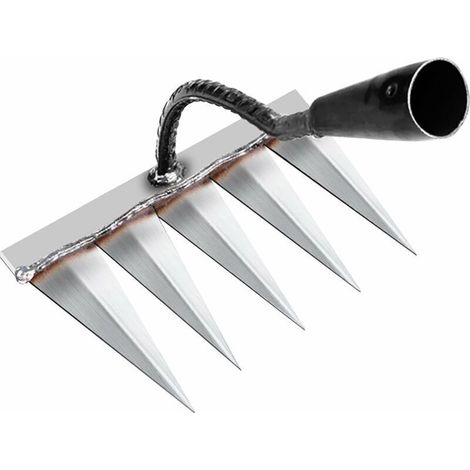[NEVER USED] Garden Rake - Traditional Carbon Steel Rake, Toothed Rake, for weeding/untangling/sowing, 5 Steel Teeth (without handle).