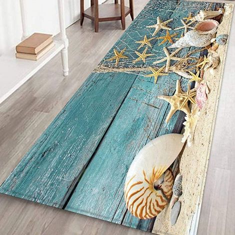 Ensemble de tapis de bain et de cuisine, tapis de sol en flanelle antidérapant lavable en machine, à absorption et séchage rapides, doux et épais. (1/5)