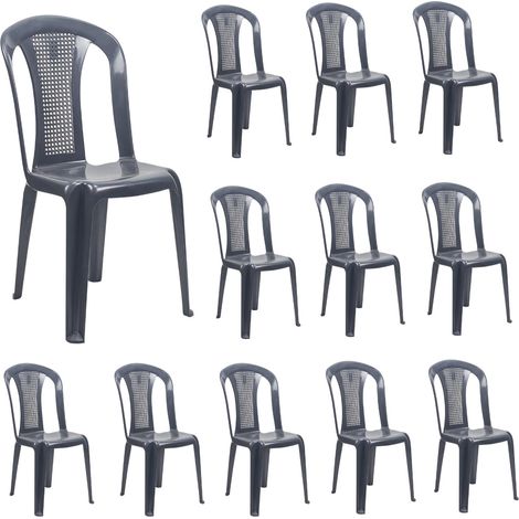 Pack 12 Sillas de Exterior Apilables sin Reposabrazos Napoli 42x4 (1/3)