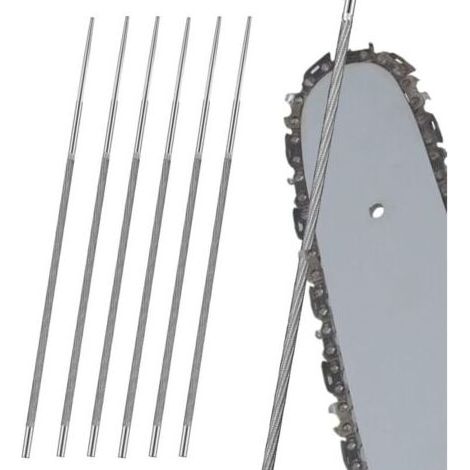 Limes rondes, 6 pcs 4.8mm Limes d'affûtage pour tronçonneuse affute chaine tronconneuse,Pour Affûter les dents de Tronçonneuse pour Agrandir les Ouvertures rondes (1/4)