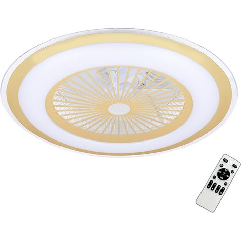 Ventilador de techo redondo Ø60cm dorado/blanco LED 48W color variable control remoto ZEPHYR Milagro (1/5)