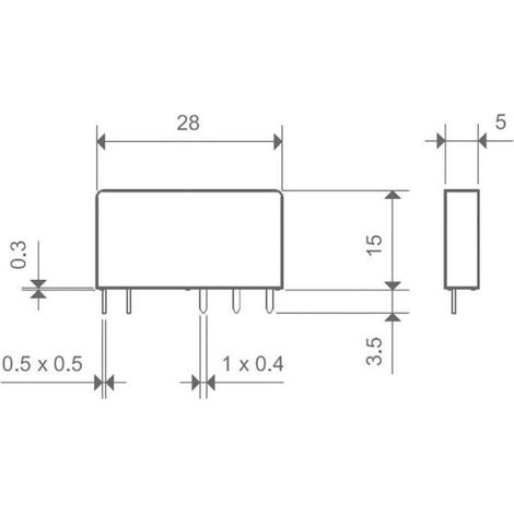 Relais Pour Circuit Imprime - 5 V DC - 6 A - 1 Contact Inverseur - 1 Piece (1/3)