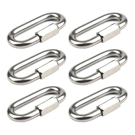 M8 Stainless Steel Quick Link 304 Carabiner with Screw Cap Connection Ring for Connecting Ropes Chains Rigging (1/5)