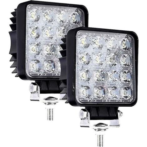 CREA Lumière de travail menée, barre lumineuse menée d'inondation de 2 pièces 48w pour le tracteur de voiture tout-terrain