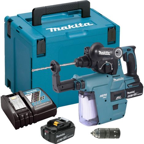 Makita DHR243RMJV 18v LXT Brushless Rotary Hammer Drill + Chuck + Extractor 5AH (1/3)