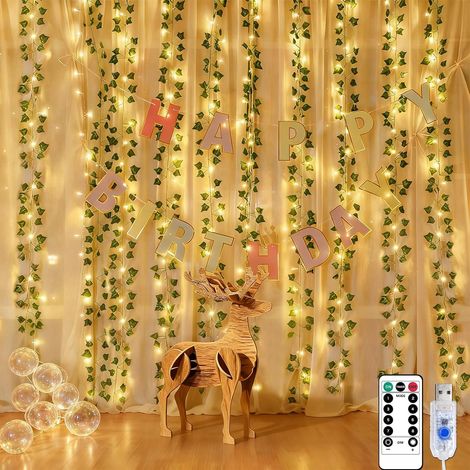 Guirlande lumineuse LED Lampion, 16 LEDs Lampe Lanterne, Guirlande Lumineuse à piles, Décoraion Intérieure Pour Chambre Mariage Vacances Fête Patio Cour(Blanc Chaud) (1/5)