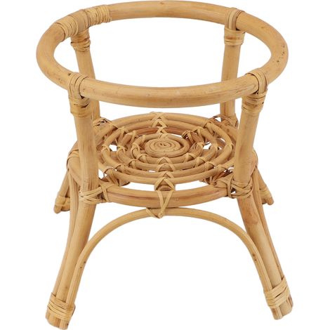 Support pour plantes, porte-pots de fleurs minimaliste et stable en rotin, diamètre 24 cm, pour jardin ou terrasse d'intérieur ou d'extérieur. (1/5)
