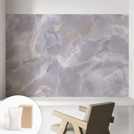 Papier peint décoratif avec colle pour salon, chambre à coucher et bureau – Design moderne et facile à poser Vagues marbrées 104x70 cm (1/5)