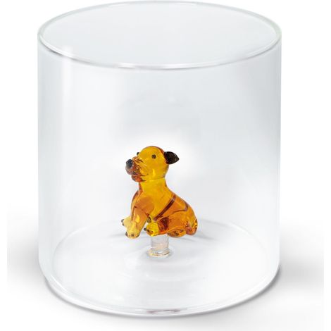 WD LifeStyle Bicchiere Vetro Borosilicato Cc 250 ml Decoro Shar Pei