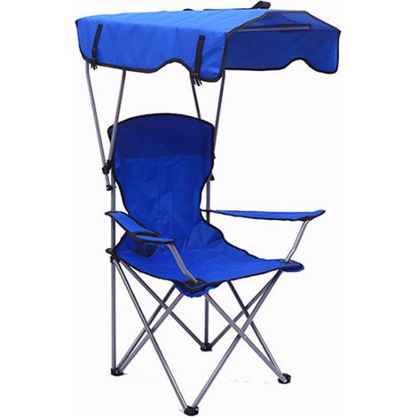 Fauteuil de plage pliant et transportable avec parasol intégré [50x50x90/120cm] (1/5)