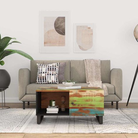 vidaXL Table basse 80x50x40 cm Bois de récupération et d'ingénierie (1/5)