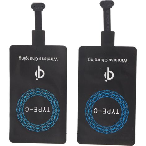 Chargeur sans fil QI de Type C, 2 pièces, autocollant auto-adhésif, récepteur de charge pour téléphone portable (1/4)