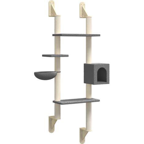 Árbol para gatos torre de muebles juguete de escalada poste rascador plataforma de pared de escalada con poste rascador gris oscuro 180 cm 020022782