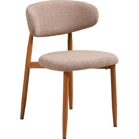 Cara chaise de salle à manger sable, décor chêne. (1/5)
