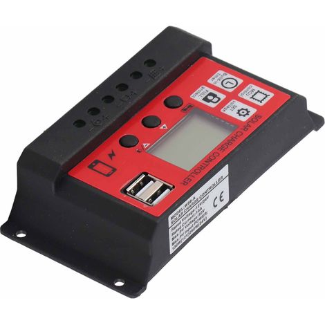 Régulateur solaire intelligent pour panneau solaire et batterie 12V 24V 10A avec écran LCD réglable contrôleur de charge photovoltaïque (1/5)