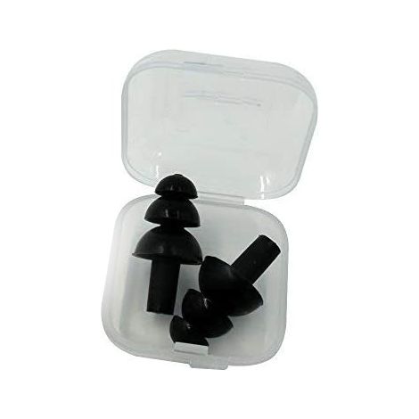 Bouchons d'oreilles de natation en silicone, lot de 6 paires, confortables et étanches, avec étui pour la douche et la natation. (1/5)