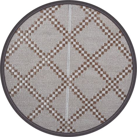 Tapis d'extérieur，Tapis de Jardin marron Ø120 cm PP CFW310778 (1/5)