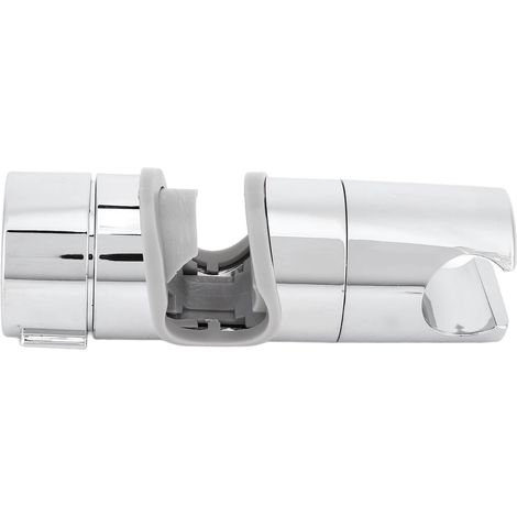 Support de douche universel Hilitand, fixation coulissante et réglable à 360° avec structure en ABS chromé pour barres de douche de 18 à 25 mm et support pour douchette à main. (1/5)