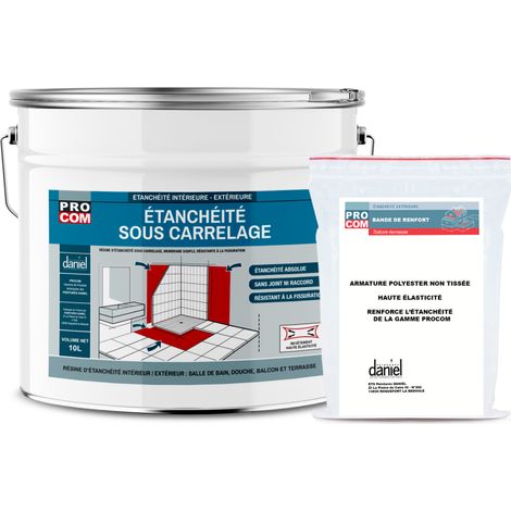 Procom – Imperméabilisant sous carrelage 10L – Résine d'étanchéité liquide pour douche et pièces humides – Protection à l'eau durable (1/5)