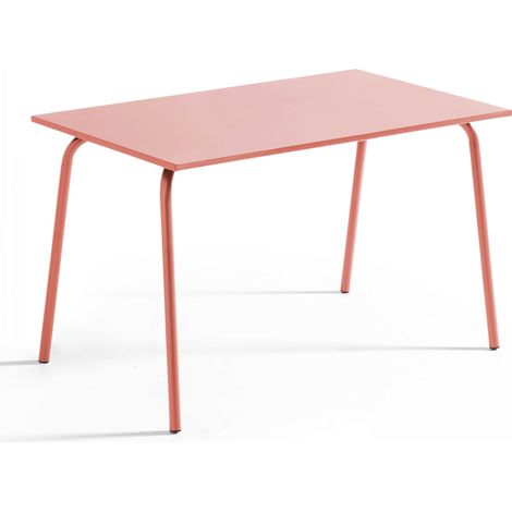 Table de jardin en acier 120 x 70 cm argile - Palavas (1/5)